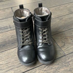 Toddler girl size 12 Black combat boots